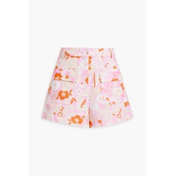 Floral-print cotton-canvas shorts