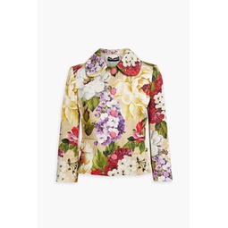 Metallic floral-print cotton-blend brocade jacket