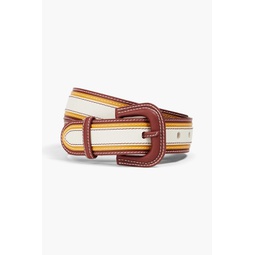 Color-block leather belt
