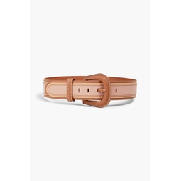 Color-block leather belt