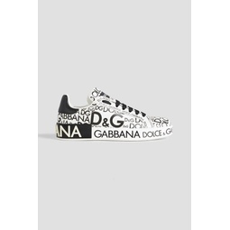 Logo-print leather sneakers