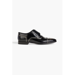 Studded patent-leather brogues
