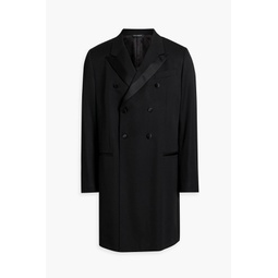 Double-breasted wool-twill coat