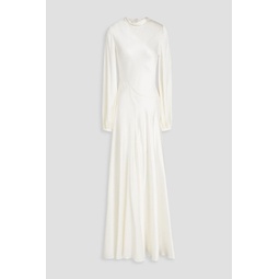 Silk-satin crepe bridal gown