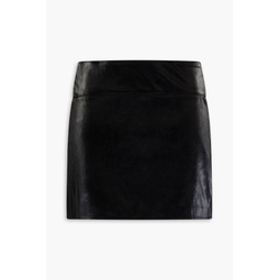 Coated faux leather mini skirt