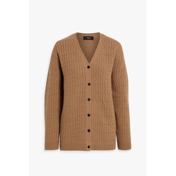 Cable-knit wool and cashmere-blend cardigan