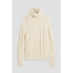 Oversized cable-knit wool and alpaca-blend turtleneck sweater