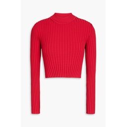 Delphie twisted cutout ribbed-knit sweater