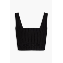 Ney cropped cutout ribbed-knit top