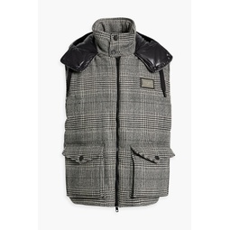 Prince of Wales checked wool and cashmere-blend tweed hooded vest