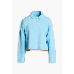 Neve brushed stretch-knit polo sweater