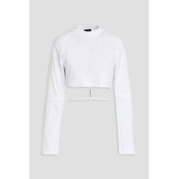 Pino cropped cotton-jersey top