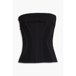 Lucca strapless ribbed-knit top