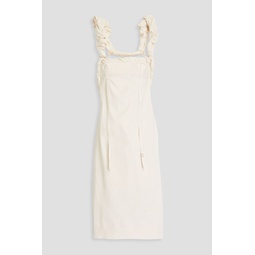 Crema twisted cotton-pique dress