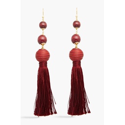 Gold-tone, cord and bead earrings