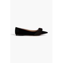 Wheaton knotted faux patent-leather point-toe flats