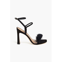 Leilani ruffled tulle and suede sandals