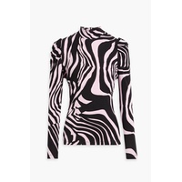 Doha zebra-print Lyocell and wool-blend jersey turtleneck top