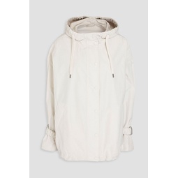 Bead-embellished shell hooded jacket