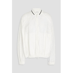 Broderie anglaise cotton bomber jacket
