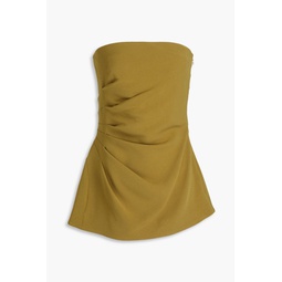 Strapless draped crepe top