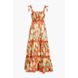 Cuenca tiered printed cotton-blend voile maxi dress