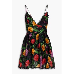 Issya floral-print cotton-blend voile mini dress