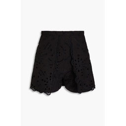 Alida broderie anglaise cotton-blend shorts
