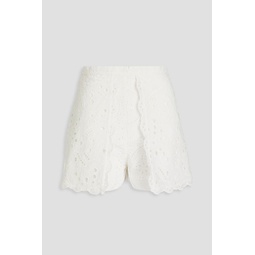 Alida broderie anglaise cotton-blend shorts