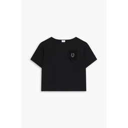 The Lucky embroidered cotton-jersey T-shirt