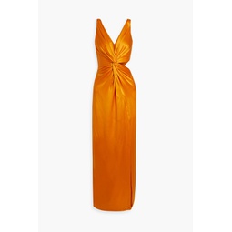 Silvina twisted cutout silk-satin gown
