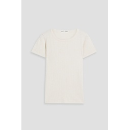 Pointelle-knit cotton T-shirt