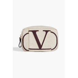 VLOGO leather and canvas cosmetics case