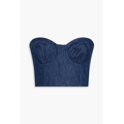 The Corset cropped denim bustier top
