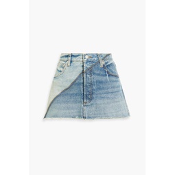 Gemini zip-detailed denim mini skirt