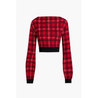Checked jacquard-knit wool sweater