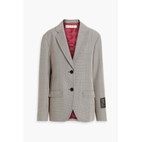 Houndstooth wool-blend blazer