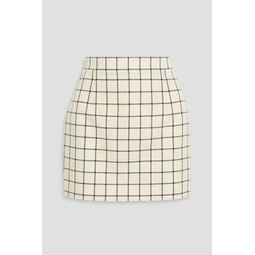 Checked wool-jacquard mini skirt