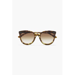 Round-frame tortoiseshell acetate sunglasses