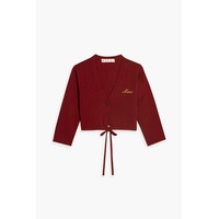 Cropped logo-embroidered cashmere cardigan