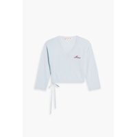 Cropped logo-embroidered cashmere sweater