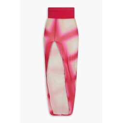 Printed stretch-cupro maxi skirt