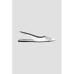 sr Miroir 10 embellished leather slingback point-toe flats