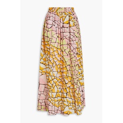 Printed cotton-voile maxi skirt