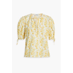 Nora floral-print cotton-gauze top