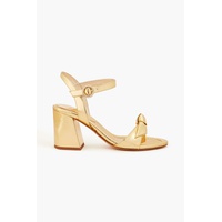 Clarita 75 bow-detailed mirrored-leather sandals