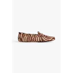 Double T zebra-print calf-hair loafers