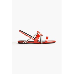 Patent-leather slingback sandals
