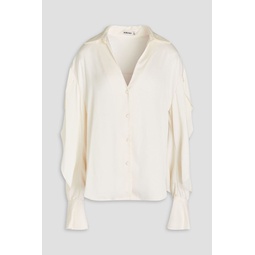Yanna cutout satin-crepe blouse