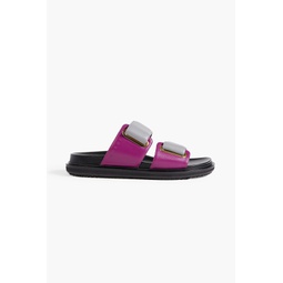 Two-tone padded leather sandals